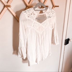 White Lace top with bell sleeves
